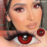 Contact Lenses 2PCS Colored Contact Lenses Cosplay Red Lenses 1Year Fashion Color Beauty Lenses Party Cute Eye Lens