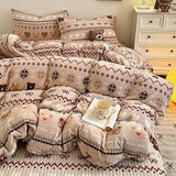 Polka Dot Milk Velvet Duvet Cover Thick Plush Warm Winter Comforter Cover Queen King Size Soft Cozy Quilt Cover and Pillowcases