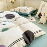 Cute pumpkin Korean Duvet Cover Set Skin Friendly Washed Cotton Bedding and Bed Sheets Girls Comforter Cover Single Queen Size