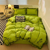 Bedclothes Lace Style Bed Sheets Set Skin-friendly Bedding Set Single Double King Duvet Cover Bed Linen Set For Girls