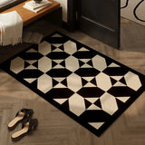 Modern Geometric Floral Wire Loop Doormat Non-Slip PVC Coil Entrance Rug Heavy Duty Scraper Mat for Mud & Dirt Removal