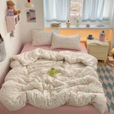 100% Cotton Bedding Set Cartoon Cute Animals Duvet Cover Set Bed Linen Flat Sheets Set 2 Pillowcases Single Double Queen Size