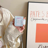 Leather pink blue ink-splash wireless headset case for apple airpods pro2nd 3 pro 1 2 charging box cute puppy pendant summer