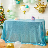 Rectangle Table Cover Golden Sequin Tablecloth Long for Wedding Birthday Party Baby Shower Events Independence Day Decorations