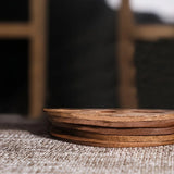 5/10pcs Elegant Lotus Root Design Coasters Heat-Resistant Natural Brown Wooden Surface for Hot Drinks Kitchen Dining Table Decor