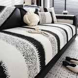Modern Luxury Chenille Sofa Cover,  Anti Slip, 2, 3 Seater, Corner Armchair Slipcover Protector, Stripe Sofa Seat Cushion