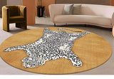 Green Round Living Room Carpet Large Area Leopard Pattern Bedroom Rug Simple Fashion Creative Decoration Coffee Table Mats Tapis