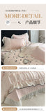 Princess Style Duvet Cover Set Rose Embroidery Bed Cover Lace Ruffles Bed Sheet Pillowcase Soft Bedding Set Decor Gift for Home