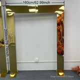 1pcs/3pcs Shining Gold Mirror Chuppah Acrylic Backdrop Stand for Wedding Decoration Flower Stand Walkway Pillar 2M/2.4M Tall