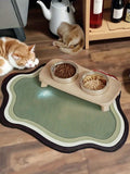 Minimally Designed Pet Feeding Mat Cat and Dog Absorbent Anti Slip Cat Bowl Mat Durable Natural Rubber Floor Mat Feeding Mats