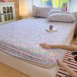 Spring/Summer 2025 Single Item Bed Hat Class A Cloud-sensing Cotton Double-layer Yarn Mattress Cover Printed Cartoon Bedspread