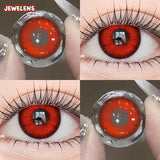 1pair Blue Green Red Color Contact Lenses 6months Halloween Crazy Circle Lens 14.5mm