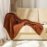 Lightweight Cable Knit Throw Blanket Soft Breathable All-Season Couch Decorative Cozy Blanket for Home Decor Christmas Green
