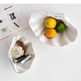 Ceramic Plate Seashell Fruit Bowl Mussel Candy Box Desktop Storage Container Jewelry Tray Home Decoration