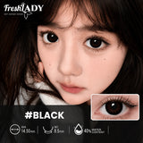 1 Pair Black Colored Contact Lenses Natural Brown Eyes Lenses Yearly Beautiful Pupils Cosmetic Lenses