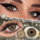 2Pcs Natural Color Contact Lenses Brown Contacts Gray Beautiful Pupils Blue Eye Lenses Yearly Green Beauty Makeup Lens