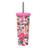 830ML Large Hole Thermos Cup With Straw And Pattern,Mug,Double Layer Stainless Steel Vacuum Flasks,Portable Insulated Water Cup