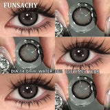 2pcs Black Series Color Contact Lenses Natural Gray Eye Lens Beautiful Pupils Yearly Fashion Brown Softlens Cosmetics