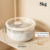 Airtight Food Storage Container 10kg/5kg  Moisture Proof & Anti-Insect for Kitchen It Can Also Be Used As A Pet Food Storage Box