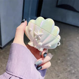 Cute Laser Colorful Sea Shells Cover For apple AirPods 1/2/3 Cover Soft White Earphone Case for Airpods 4 Pro 2 Headset Box