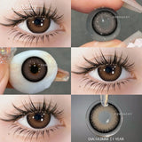 2Pcs Natural Gray Contact Lenses Yearly Brown Colorcon Makeup Blue Pupils Green Lens for Eyes High Quality Soft Contact