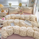 Class A Double Yarn Bedding Set Quilt Comforter Duvet Cover Set Printed Cotton Bedspread Skin Friendly Breathable Four-Piece Set