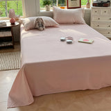 Korean Pink Bedding Set Coquette Aesthetic Duvet Cover Set Soft Pastel Muted Tone Single Size Double Bed Sheet Set For Bedroom