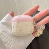 Korea Cute Simple Style Star Pattern For AirPods1 2 3 For AirPods 4 For AirPods Pro 2 Pink Silicone Earphone Protection Case