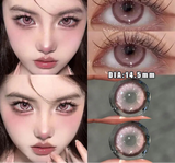 1Pair Soft Contact Lenses Pink Lenses Purple Eye Diameter 14.5mm sclera pupils Grey Lens Myopia Degree Beautiful Pupil