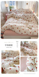 Knitted Class A Bedding Set Floral Style Bed Linen Set Soft Double Yarn Four-Piece Set Quilt Cover Set Bed Sheets Gift for Home