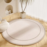 Living Room Carpet Simple Beige Round Bedroom Room Bedside Dirt-resistant Rug Home Coffee Table Cloakroom Plush Mats Alfombra