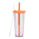 700ml,Double-Layer Straw Cup/MUG,Drinkware,Environmentally Friendly Plastic,Large Diameter,Transparent Milk Tea Cup,Holiday Gift