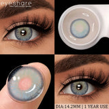 New Natural Color Contact Lenses 2pcs Colorful Makeup Eyes Contact Lens Blue Beauty Pupils Yearly Cosmetic Gray Lenses