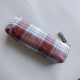 1 Piece of Colorful Plaid Fabric Pencil Case, Large Capacity, Portable, Simple Style, Pencil Box, Stationery Box, Stationery Storage, Back-To-School Gift