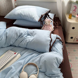 Ins Nordic Bedding Set Simple Style Polka Dot Duvet Cover Set Soft Flat Sheet Single Twin Size Double Bed Sheet Set For Bedroom