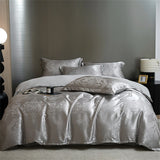 Luxury Satin Jacquard Duvet Cover Set Nordic Double Bed Quilt Cover Bedding Set Adlut Pillowcases Sheet Queen King Home Textiles