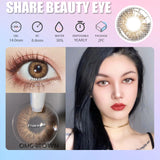 1 Pair Korean Colored Contacts Lenses with Myopia Brown Soft Naturally Colored Cosmetics Gray Lenses Beautiful Pupils