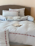 Cute Embroidered Waed Cotton Bedding Set Tee Four Pieces Color Woven Pure Cotton Bed eet Quilt Cover Bed Canopy