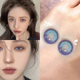 2Pieces Colored Contact Lenses Bling Pupil Beauty Cosplay Color Circle Lens Yearly Galaxy Coloured Contacts