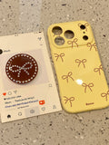 Cartoon Cute Bowknot Bracket Soft TPU Phone Case For iPhone 17 16 15 14 13 Pro Max Stand Holder Back Cover