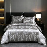 Luxury Satin Jacquard Duvet Cover Set Nordic Double Bed Quilt Cover Bedding Set Adlut Pillowcases Sheet Queen King Home Textiles