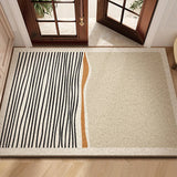 Modern Geometric Wire Loop Door Mat Water Absorbent Dirt Trapper Non-slip Rug for Home Entrance & Hallway
