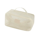 Mesh Cosmetic Bag, Foldable Travel Makeup Toiletry Bag, See Through Handheld Multi-Functional Storage Bag for Travel Essentials
