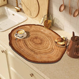 Natural Wood Grain Diatomite Kitchen Mat Super Absorbent Fast Drying Pad for Kitchen Countertop Dish Drying & Coffee Table Use