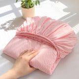 Solid Color Bed Hats Made of Puffon Yarn for Spring/Summer 2025 Skin-friendly Breathable Mattress Cover with Elastic Bedspread