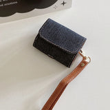 New Denim Cloth Pattern Earphone Bag For AirPods 1 2 3nd Gen For AirPods Pro 2 Case Luxury With Anti-lost Lanyard Protector