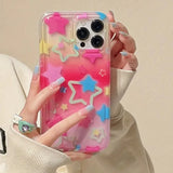 Colorful Star Clear Soft Phone Case For iPhone 14 13 11 12 15 16 Pro Max SE2 7 8 Plus XR X XS Max Anti-Fall Protection Cover