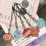Mobile Phone Lanyard, Clear and Transparent Printed Apple Keychain Pendant, Ins Super Fairy Schoolbag and Pen Case Pendant