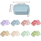 Rectangular Silicone 4 Grid Lunch Box Heat Resistant Leak Proof Food Box Microwavable With Compartments Picnic Box Office