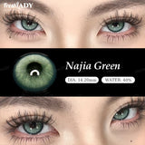 1 Pair Najia Series Colored Contact Lenses Natural Brown Pupils Blue Eyes Contact lenses Gray Soft Contacts 14.20mm